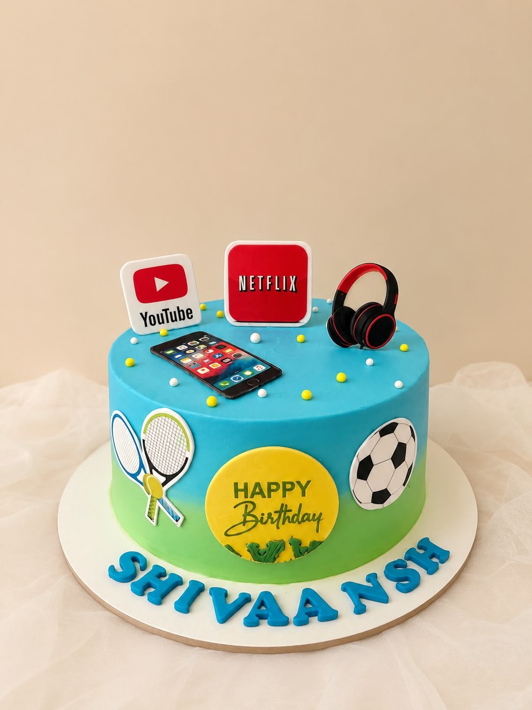 Sports & Screen Time Cake